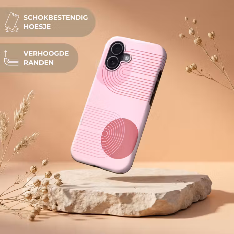 Vormen - Lijnen - Minimalistisch - Roze Toughcase MagSafe Apple iPhone 17 klein -USP_RandenV_NL