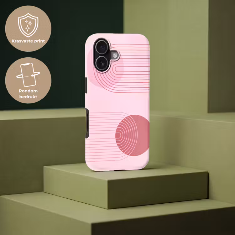 Vormen - Lijnen - Minimalistisch - Roze Toughcase MagSafe Apple iPhone 17 klein -USP_PrintM_NL