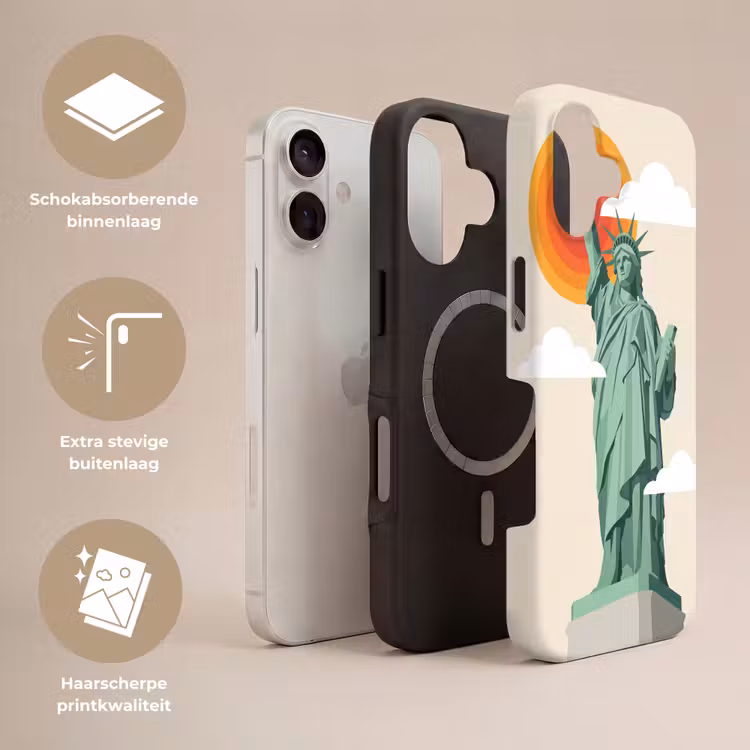Vrijheidsbeeld - New York - Zon - Modern Toughcase MagSafe Apple iPhone 17 klein -USP_Lagen_NL
