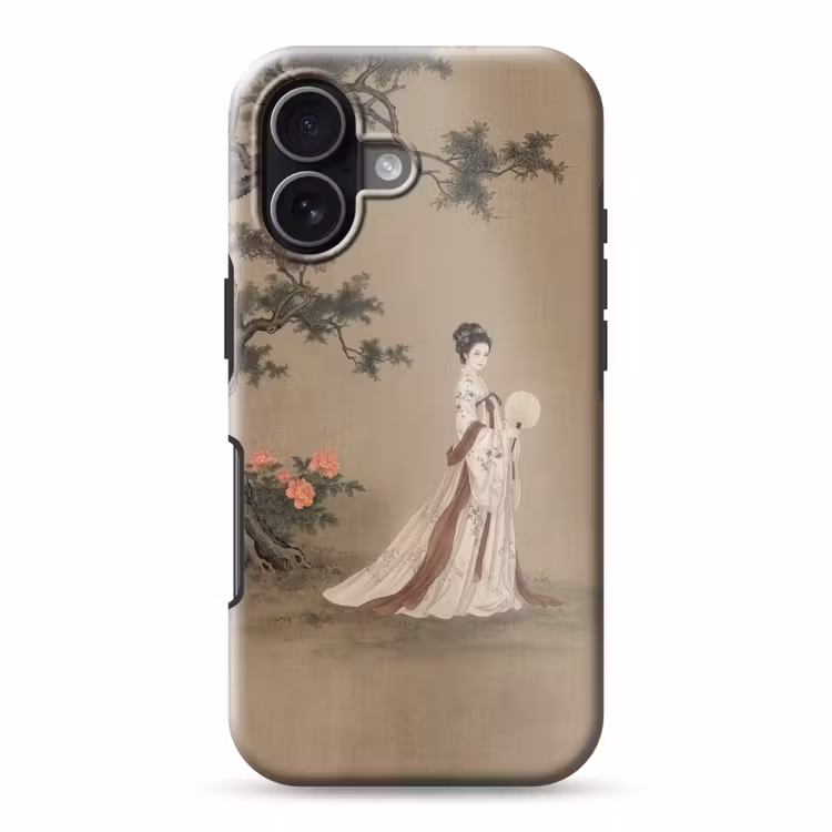 Vrouw - Azië - Kunst - Beige Toughcase MagSafe Apple iPhone 17 klein -3d