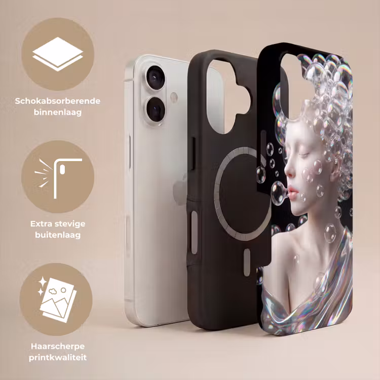 Vrouw - Bellen - Abstract - Kleurrijk Toughcase MagSafe Apple iPhone 17 klein -USP_Lagen_NL