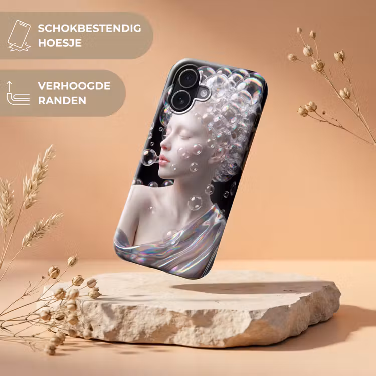 Vrouw - Bellen - Abstract - Kleurrijk Toughcase MagSafe Apple iPhone 17 klein -USP_RandenV_NL