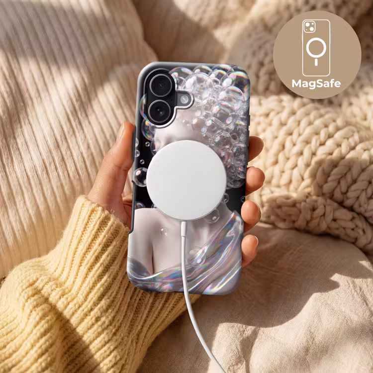 Vrouw - Bellen - Abstract - Kleurrijk Toughcase MagSafe Apple iPhone 17 klein -USP_MagsafeV