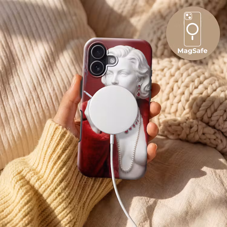 Vrouw - Bontjas - Mode - Klassiek - Rood Toughcase MagSafe Apple iPhone 17 klein -USP_MagsafeV