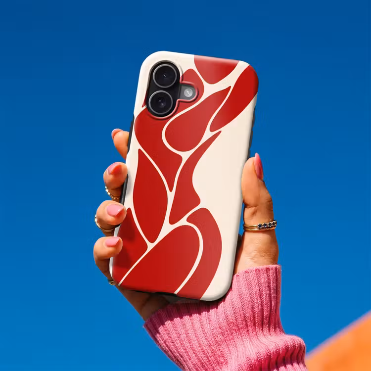 Vrouw - Figuur - Abstract - Modern - Rood Toughcase MagSafe Apple iPhone 17 klein -Sfeer1V