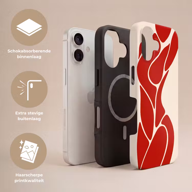 Vrouw - Figuur - Abstract - Modern - Rood Toughcase MagSafe Apple iPhone 17 klein -USP_Lagen_NL
