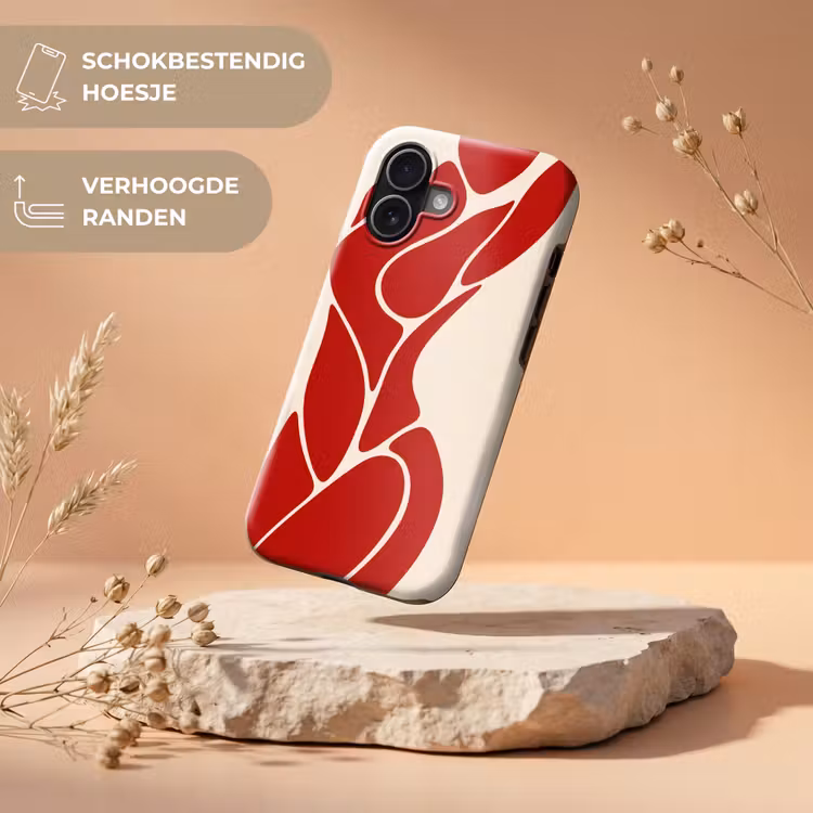 Vrouw - Figuur - Abstract - Modern - Rood Toughcase MagSafe Apple iPhone 17 klein -USP_RandenV_NL