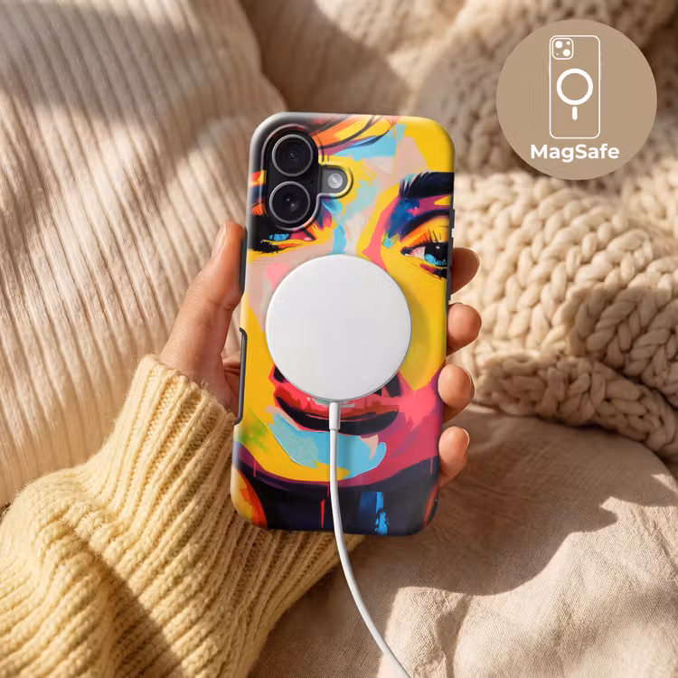 Vrouw - Gezicht - Kleurrijk Toughcase MagSafe Apple iPhone 17 klein -USP_MagsafeV