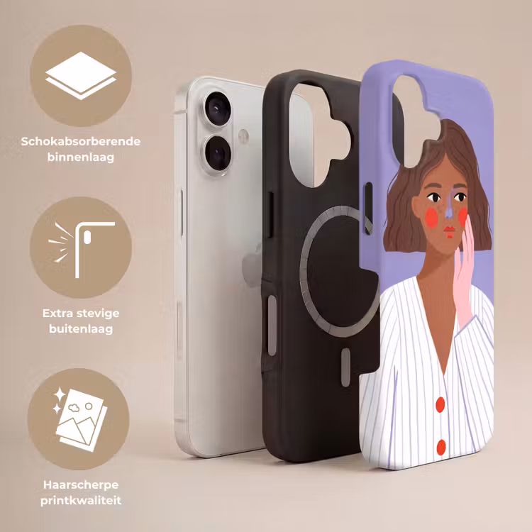 Vrouw - Gezicht - Mensen - Abstract - Kleurrijk Toughcase MagSafe Apple iPhone 17 klein -USP_Lagen_NL