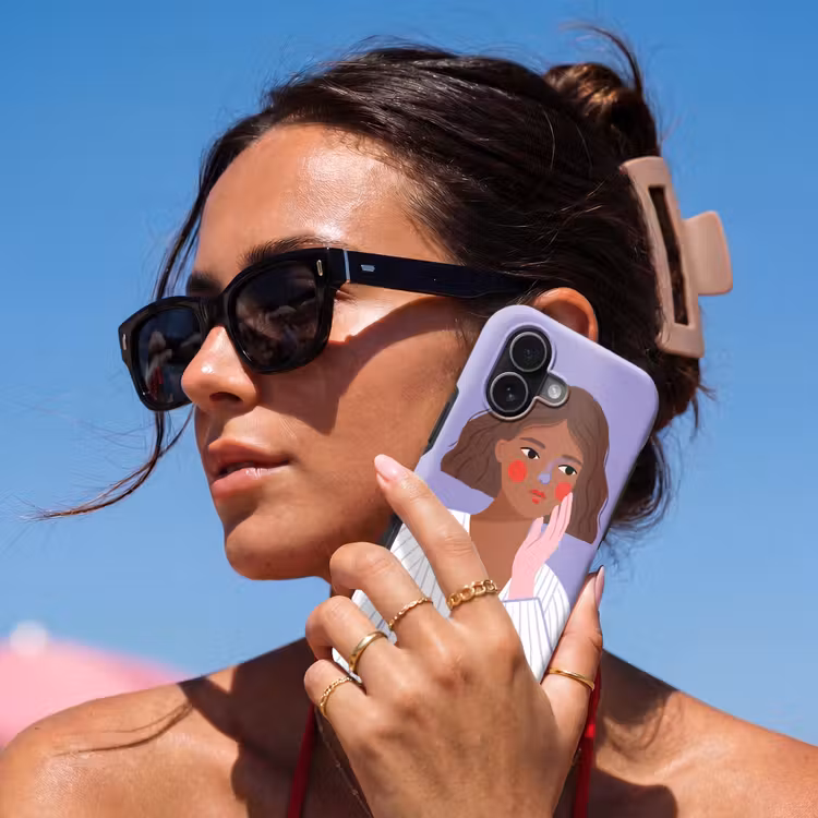 Vrouw - Gezicht - Mensen - Abstract - Kleurrijk Toughcase MagSafe Apple iPhone 17 klein -Sfeer2V