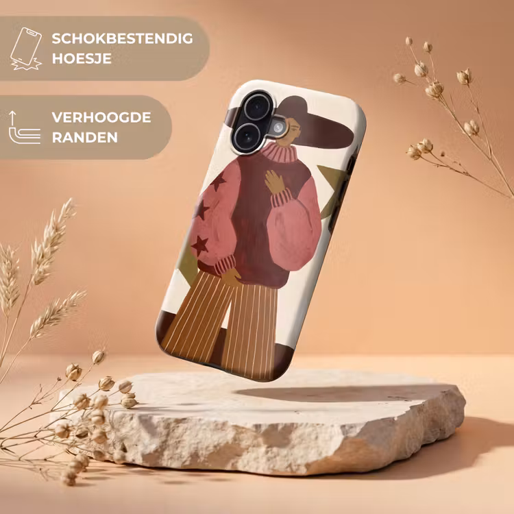 Vrouw - Hoed - Abstract - Modern - Portret Toughcase MagSafe Apple iPhone 17 klein -USP_RandenV_NL