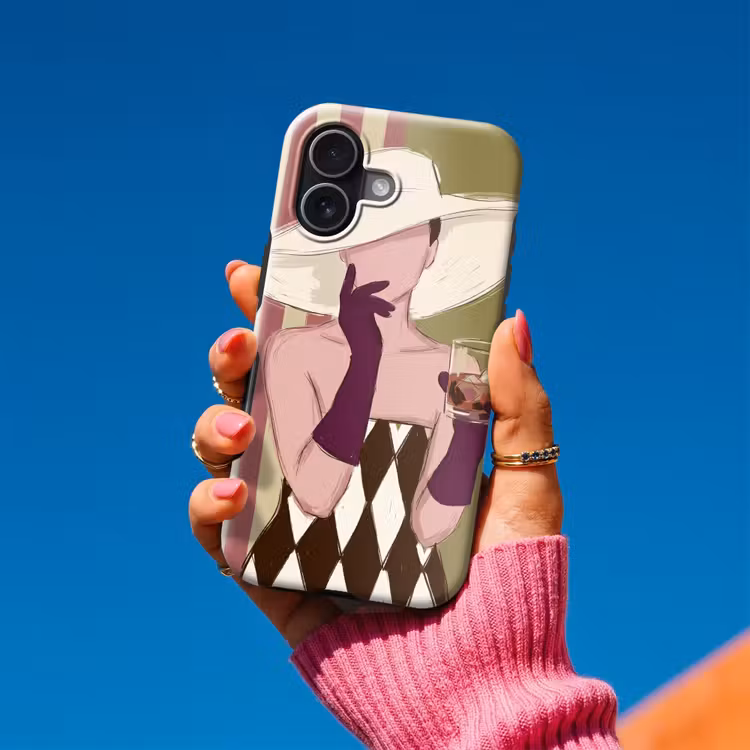 Vrouw - Hoed - Mode - Abstract - Kleurrijk Toughcase MagSafe Apple iPhone 17 klein -Sfeer1V