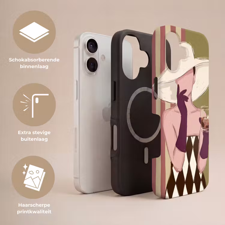 Vrouw - Hoed - Mode - Abstract - Kleurrijk Toughcase MagSafe Apple iPhone 17 klein -USP_Lagen_NL