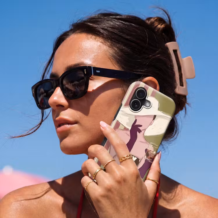 Vrouw - Hoed - Mode - Abstract - Kleurrijk Toughcase MagSafe Apple iPhone 17 klein -Sfeer2V