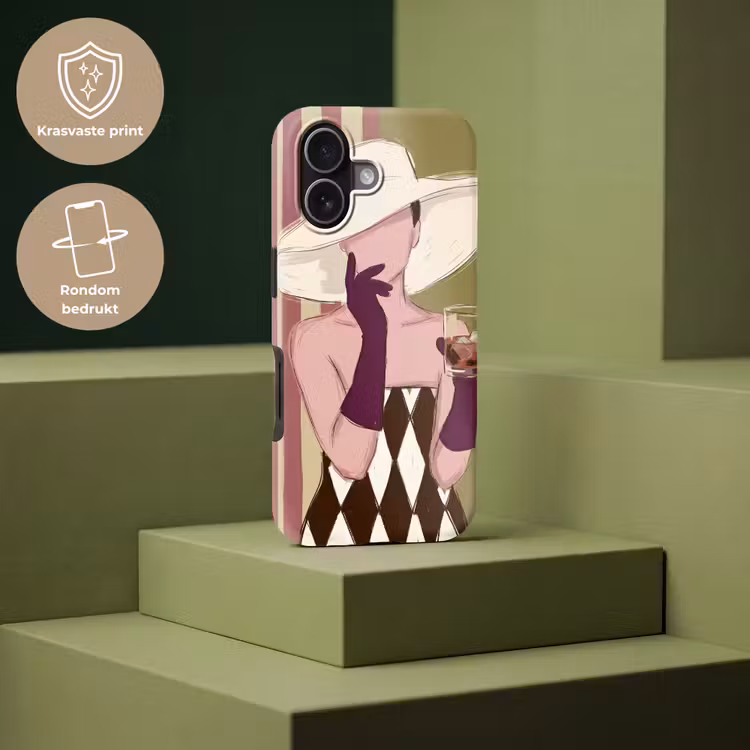 Vrouw - Hoed - Mode - Abstract - Kleurrijk Toughcase MagSafe Apple iPhone 17 klein -USP_PrintM_NL