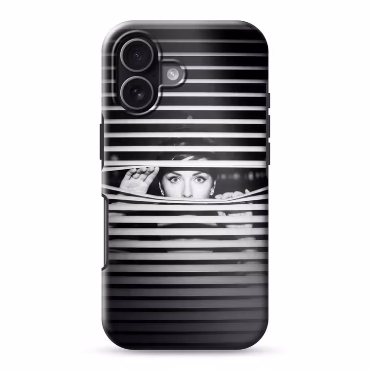 Vrouw - Jaloezieën - Portret - Zwart-wit Toughcase MagSafe Apple iPhone 17 klein -3d