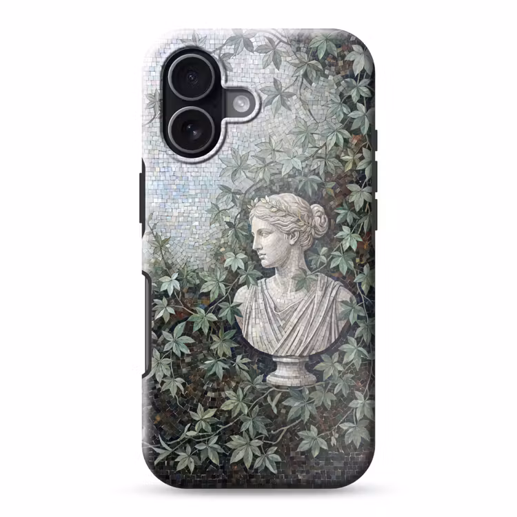 Vrouw - Klassiek - Mozaiëk - Natuur - Groen Toughcase MagSafe Apple iPhone 17 klein -3d