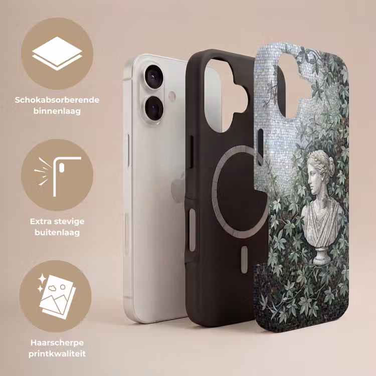 Vrouw - Klassiek - Mozaiëk - Natuur - Groen Toughcase MagSafe Apple iPhone 17 klein -USP_Lagen_NL