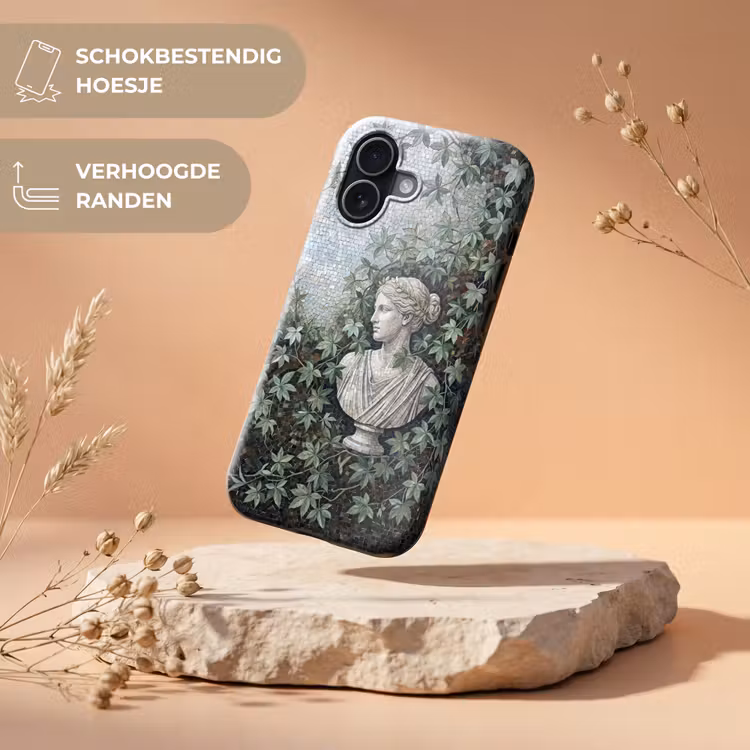 Vrouw - Klassiek - Mozaiëk - Natuur - Groen Toughcase MagSafe Apple iPhone 17 klein -USP_RandenV_NL