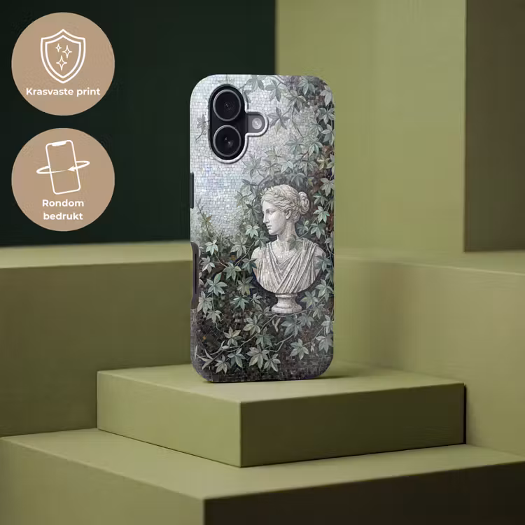 Vrouw - Klassiek - Mozaiëk - Natuur - Groen Toughcase MagSafe Apple iPhone 17 klein -USP_PrintM_NL