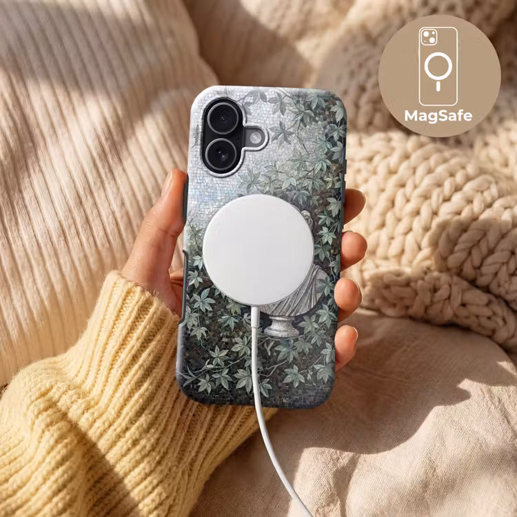 Vrouw - Klassiek - Mozaiëk - Natuur - Groen Toughcase MagSafe Apple iPhone 17 klein -USP_MagsafeV