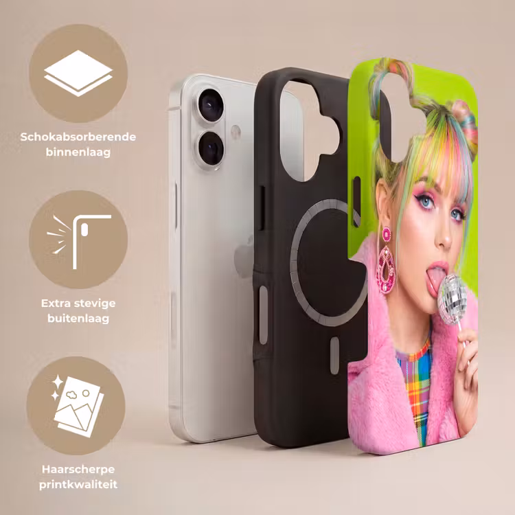 Vrouw - Kleurrijk haar - Pop art - Modern - Levendig Toughcase MagSafe Apple iPhone 17 klein -USP_Lagen_NL
