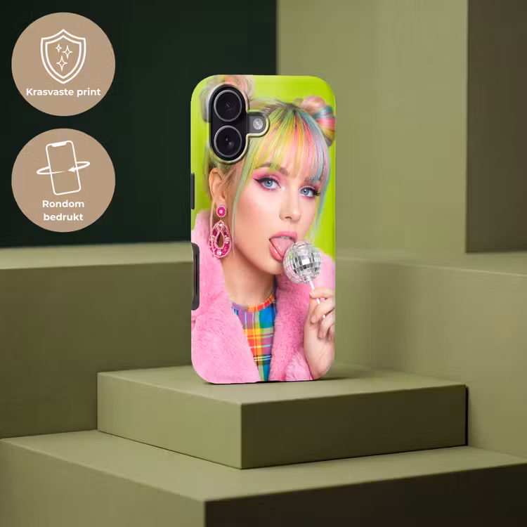 Vrouw - Kleurrijk haar - Pop art - Modern - Levendig Toughcase MagSafe Apple iPhone 17 klein -USP_PrintM_NL