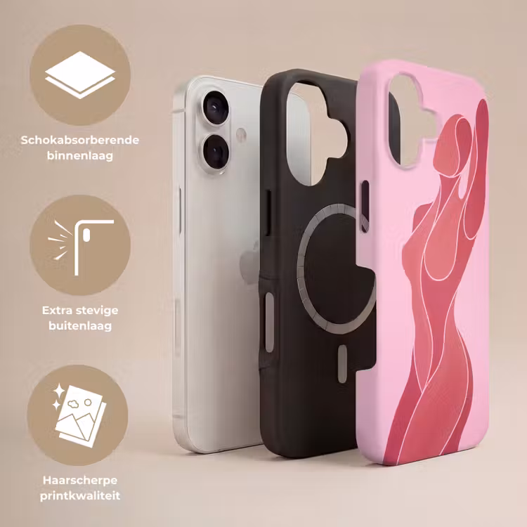 Vrouw - Lichaam - Abstract - Roze Toughcase MagSafe Apple iPhone 17 klein -USP_Lagen_NL