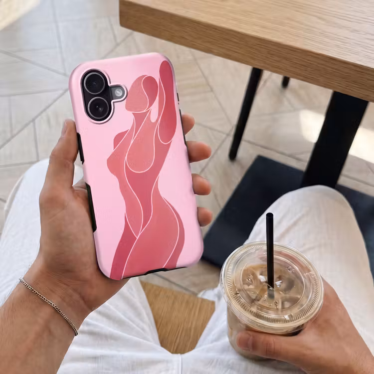 Vrouw - Lichaam - Abstract - Roze Toughcase MagSafe Apple iPhone 17 klein -Sfeer1M