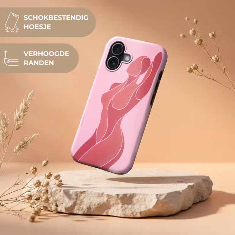 Vrouw - Lichaam - Abstract - Roze Toughcase MagSafe Apple iPhone 17 klein -USP_RandenV_NL
