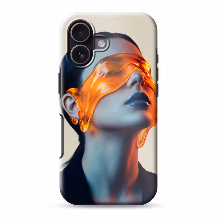 Vrouw - Oranje - Abstract - Modern - Kleurrijk Toughcase MagSafe Apple iPhone 17 klein -3d
