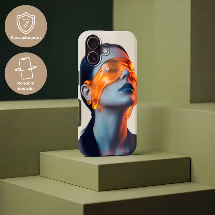 Vrouw - Oranje - Abstract - Modern - Kleurrijk Toughcase MagSafe Apple iPhone 17 klein -USP_PrintM_NL
