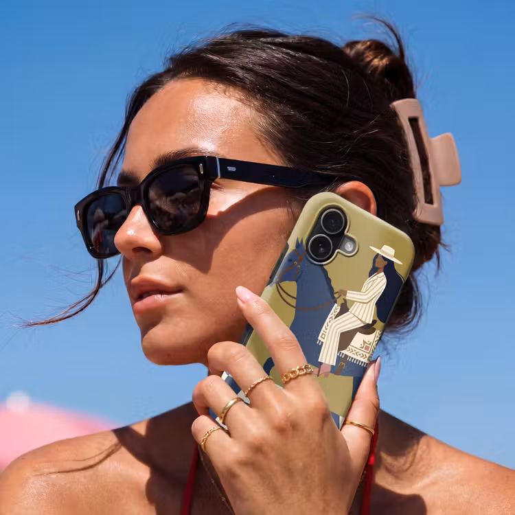 Vrouw - Paard - Rijden - Modern - Abstract Toughcase MagSafe Apple iPhone 17 klein -Sfeer2V