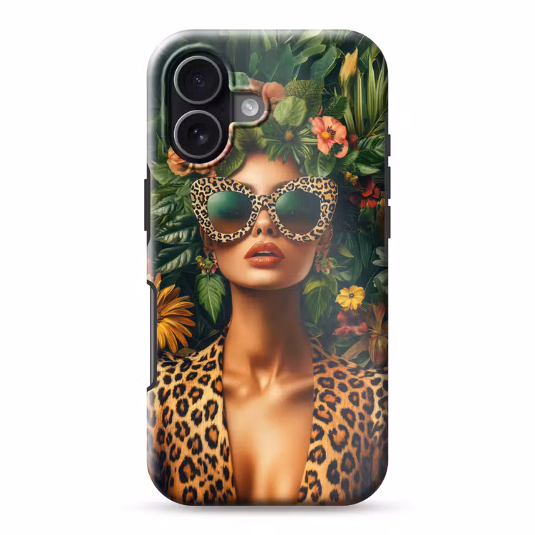 Vrouw - Panterprint - Jungle - Natuur - Luxe Toughcase MagSafe Apple iPhone 17 klein -3d
