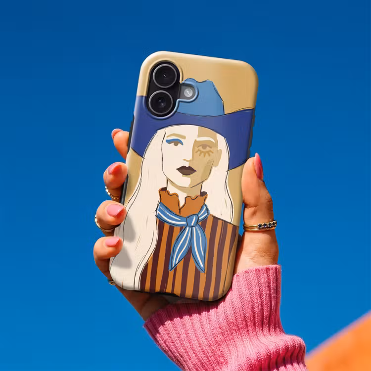 Vrouw - Portret - Abstract - Kleurrijk - Modern Toughcase MagSafe Apple iPhone 17 klein -Sfeer1V