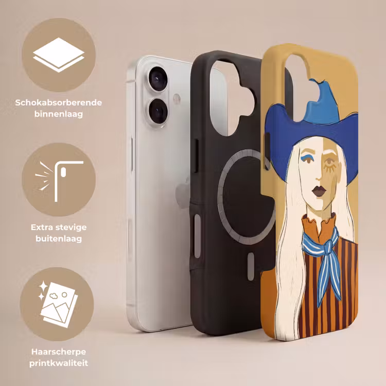 Vrouw - Portret - Abstract - Kleurrijk - Modern Toughcase MagSafe Apple iPhone 17 klein -USP_Lagen_NL