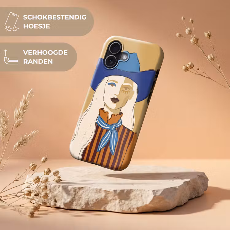 Vrouw - Portret - Abstract - Kleurrijk - Modern Toughcase MagSafe Apple iPhone 17 klein -USP_RandenV_NL