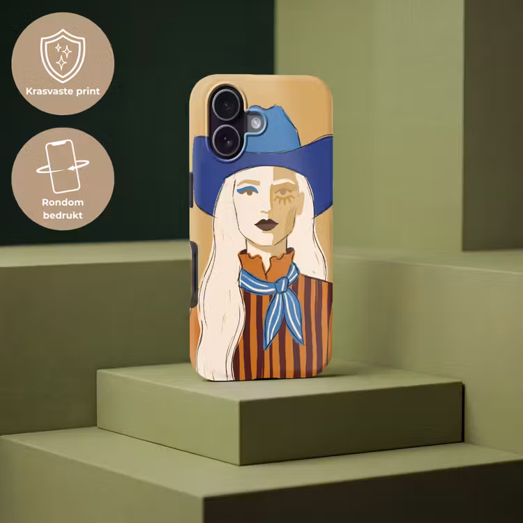Vrouw - Portret - Abstract - Kleurrijk - Modern Toughcase MagSafe Apple iPhone 17 klein -USP_PrintM_NL