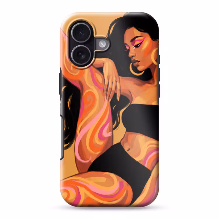Vrouw - Portret - Abstract - Modern - Kleurrijk Toughcase MagSafe Apple iPhone 17 klein -3d