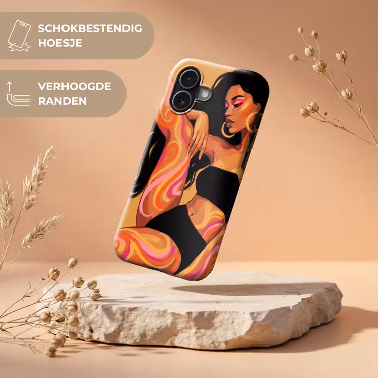 Vrouw - Portret - Abstract - Modern - Kleurrijk Toughcase MagSafe Apple iPhone 17 klein -USP_RandenV_NL