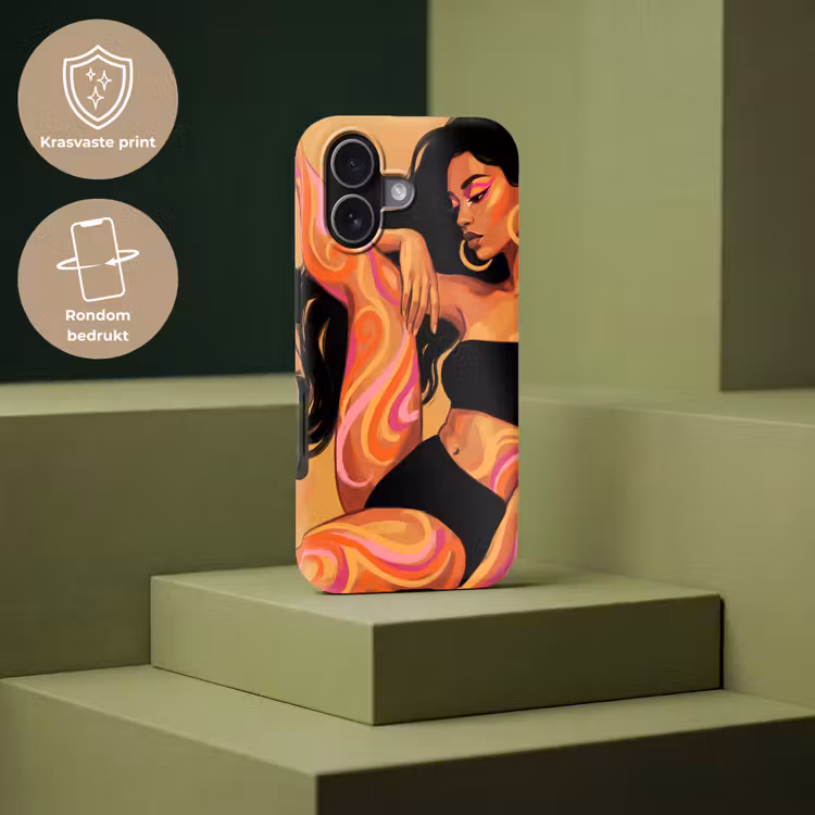 Vrouw - Portret - Abstract - Modern - Kleurrijk Toughcase MagSafe Apple iPhone 17 klein -USP_PrintM_NL