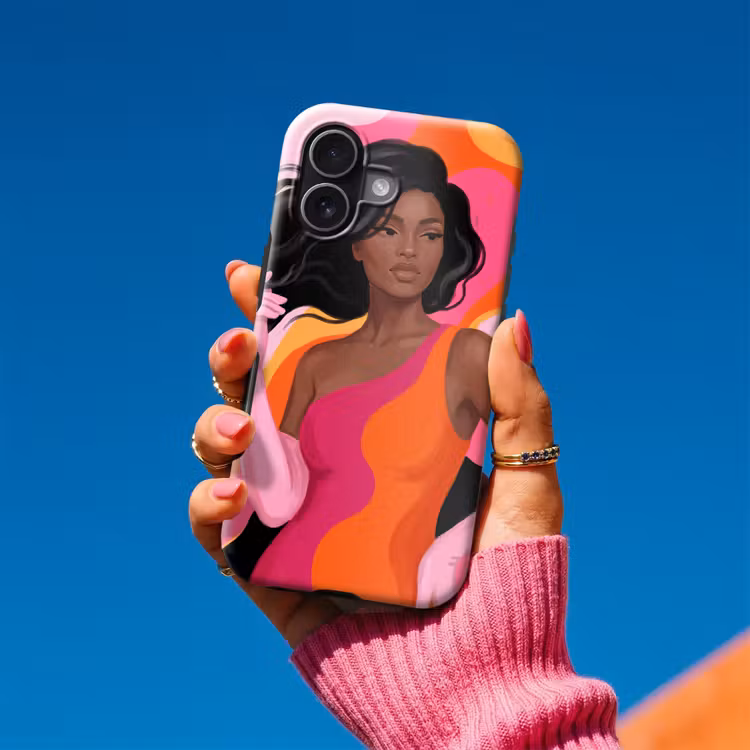 Vrouw - Portret - Kleurrijk - Modern - Kunst Toughcase MagSafe Apple iPhone 17 klein -Sfeer1V