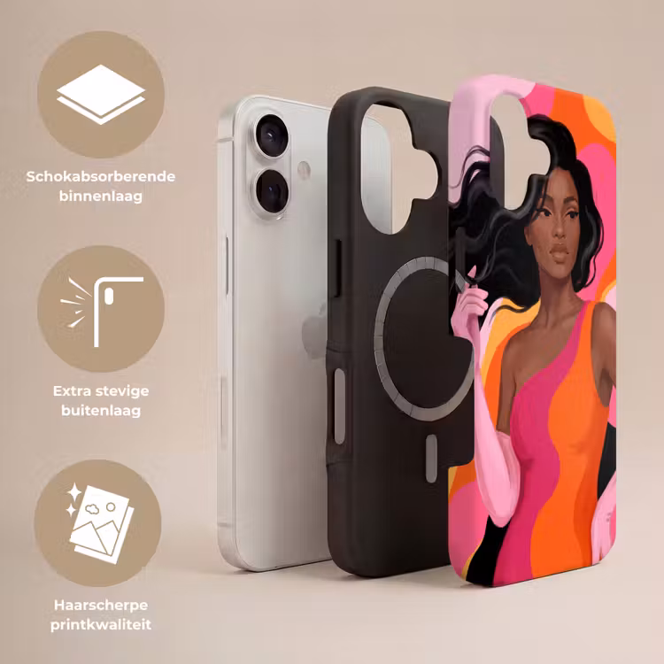 Vrouw - Portret - Kleurrijk - Modern - Kunst Toughcase MagSafe Apple iPhone 17 klein -USP_Lagen_NL