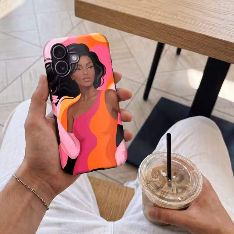 Vrouw - Portret - Kleurrijk - Modern - Kunst Toughcase MagSafe Apple iPhone 17 klein -Sfeer1M