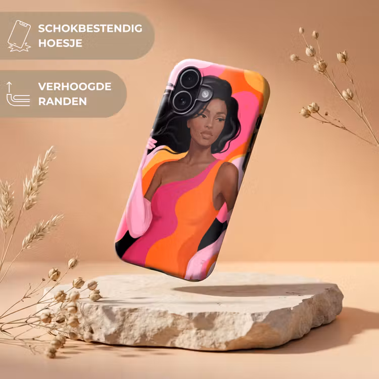 Vrouw - Portret - Kleurrijk - Modern - Kunst Toughcase MagSafe Apple iPhone 17 klein -USP_RandenV_NL