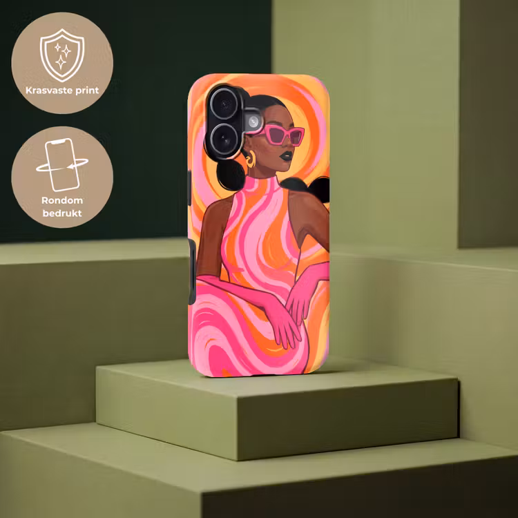 Vrouw - Portret - Kunst - Abstract - Roze Toughcase MagSafe Apple iPhone 17 klein -USP_PrintM_NL