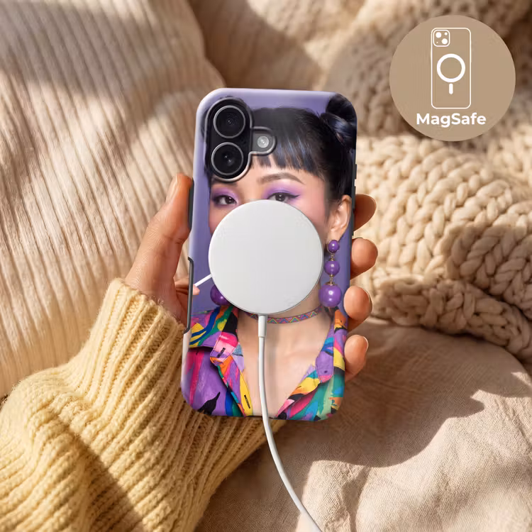 Vrouw - Portret - Make-up - Paars - Levendig Toughcase MagSafe Apple iPhone 17 klein -USP_MagsafeV