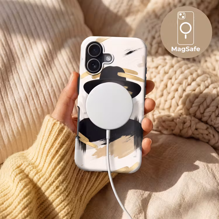 Vrouw - Portret - Modern - Goud - Kunst Toughcase MagSafe Apple iPhone 17 klein -USP_MagsafeV