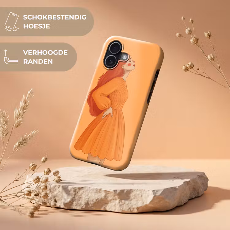 Vrouw - Profiel - Mensen - Modern - Oranje Toughcase MagSafe Apple iPhone 17 klein -USP_RandenV_NL