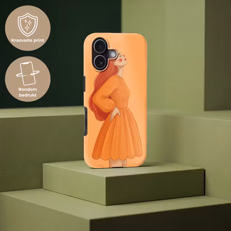 Vrouw - Profiel - Mensen - Modern - Oranje Toughcase MagSafe Apple iPhone 17 klein -USP_PrintM_NL